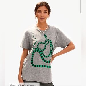 Clare V original tee black and green snake